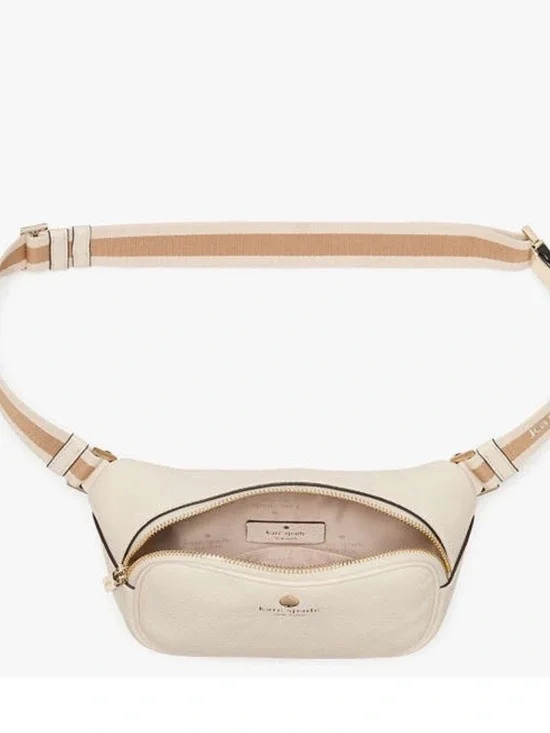 Kate Spade Emma Belt Bag Pebbled Leather  Parchment White Crossbody - Picture 4 of 4